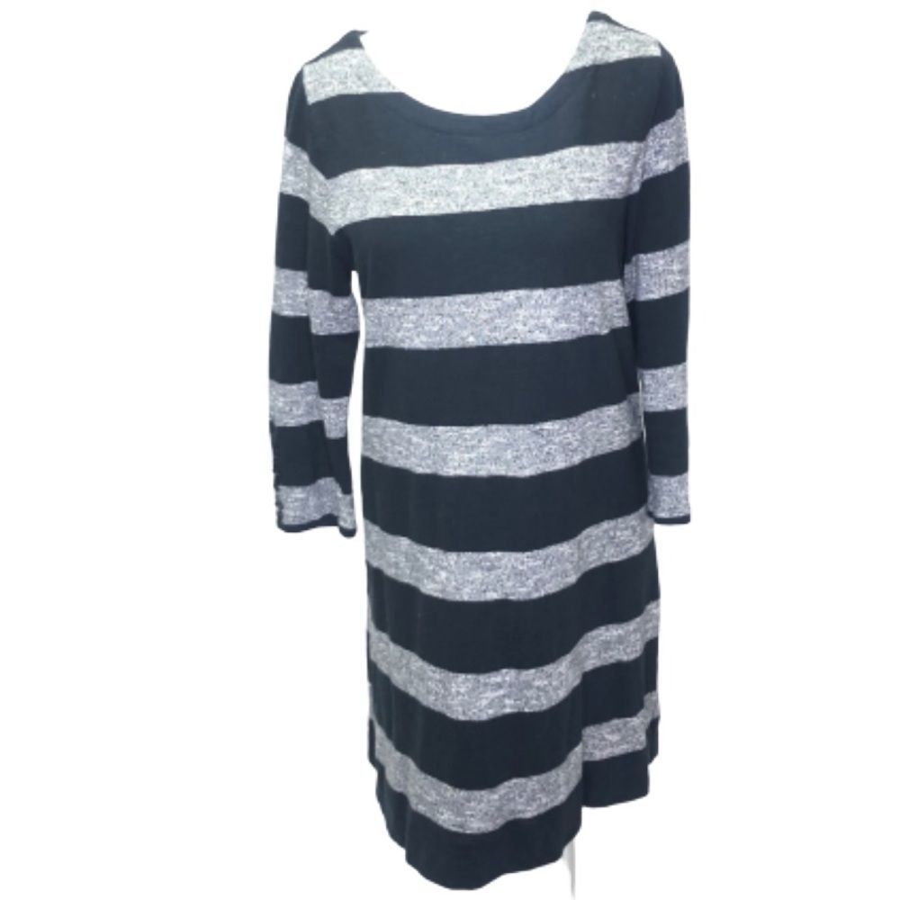 J. Crew Black and Gray Striped Women’s Tunic Dress